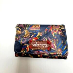 SakRootsFront. Floral Coin Mini  Purse Wallet Southwestern Boho